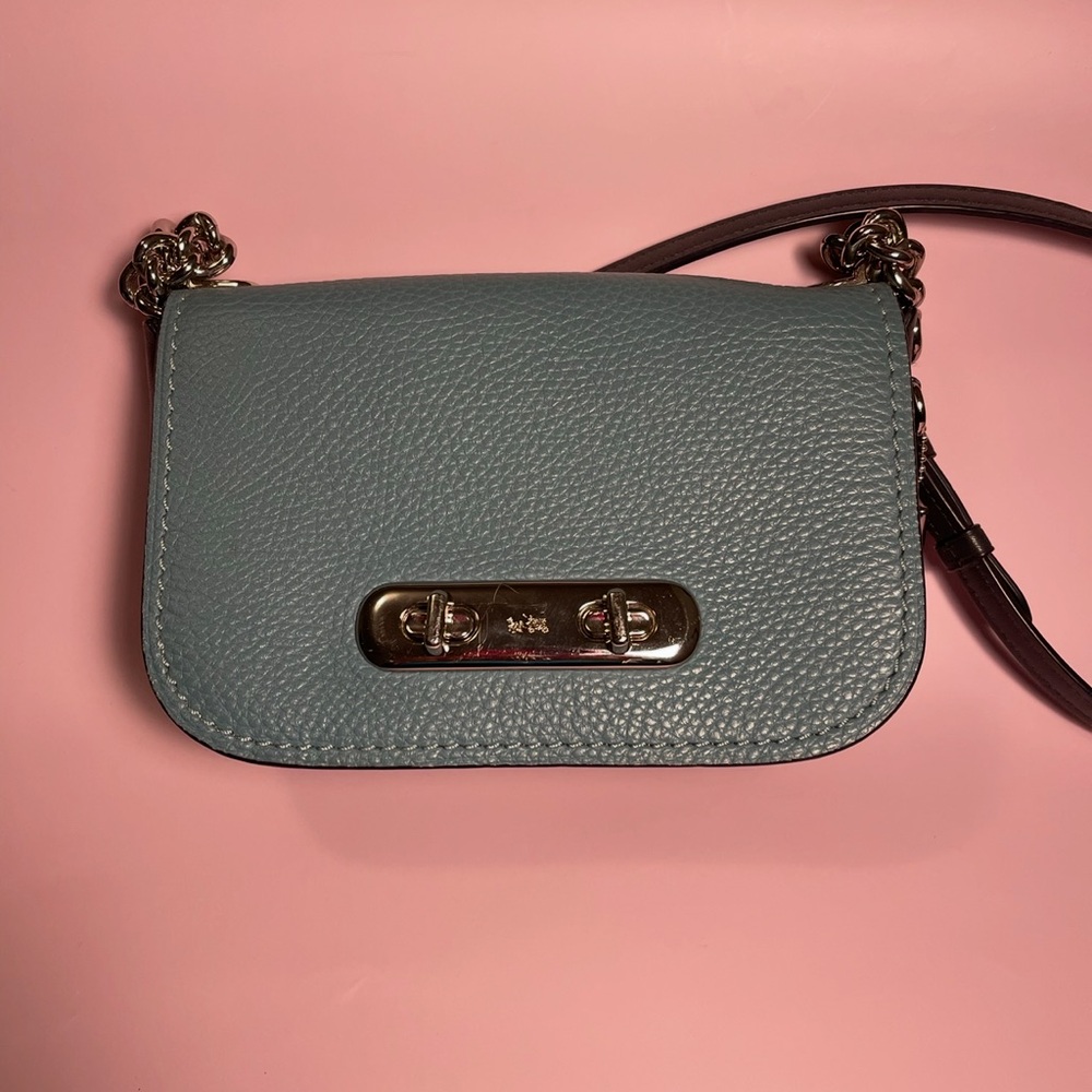 COACH SMALL Blue Leather Crossbody Bag